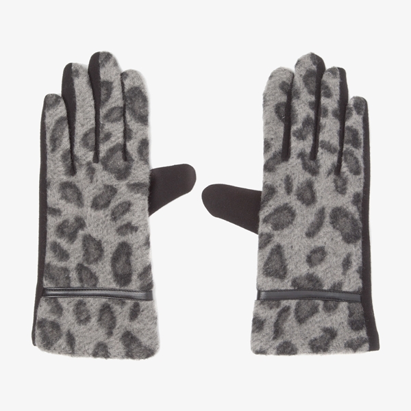 Dames handschoenen met luipaardprint 1