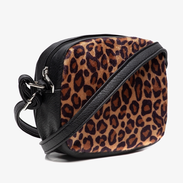 Dames schoudertasje met luipaardprint 1