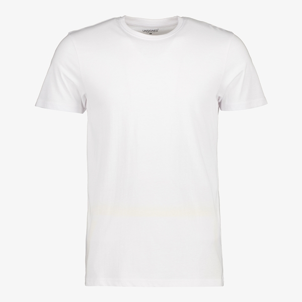 Unsigned heren T-shirt wit katoen ronde hals 1
