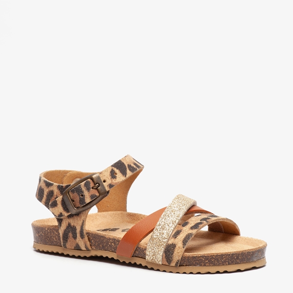 Groot meisjes bio sandalen met luipaardprint 1