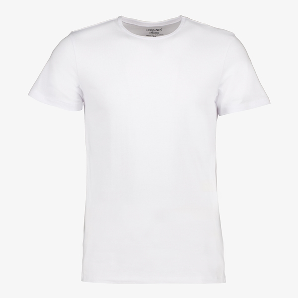Unsigned heren T-shirt wit ronde hals 1
