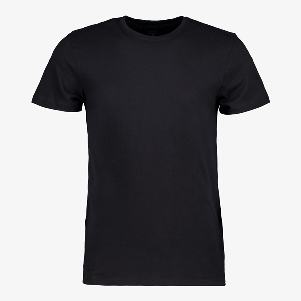 Unsigned heren T-shirt zwart katoen ronde hals 1