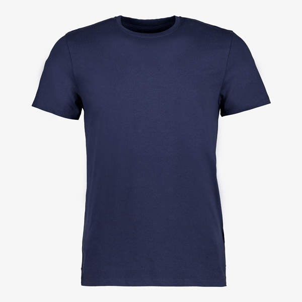 Unsigned heren T-shirt blauw katoen ronde hals 1