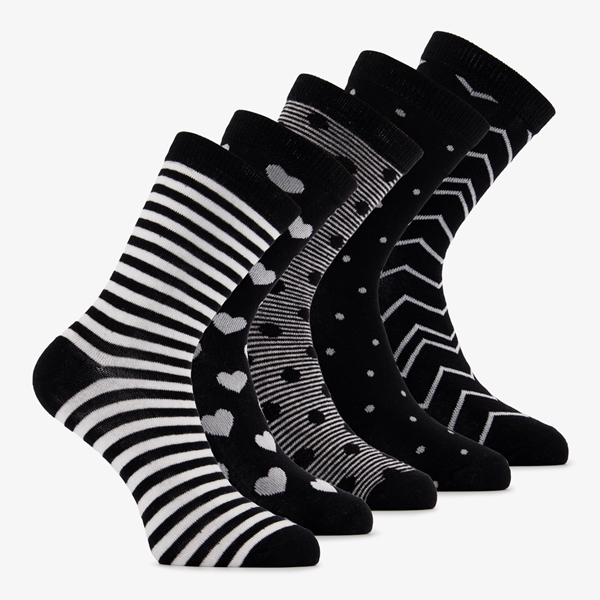5 paar dames sokken met print 1