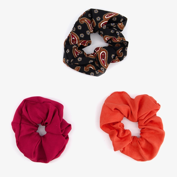 3-pack scrunchies met paisley print 1