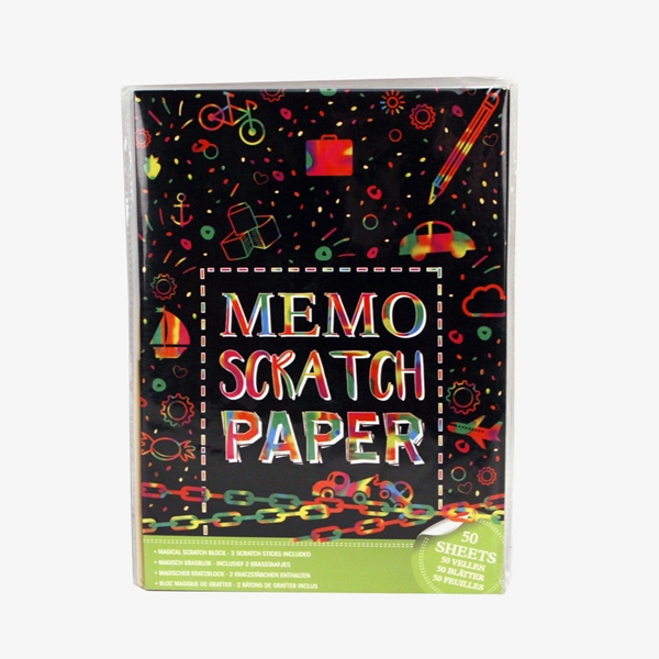 Memo Papier Scratch A4 50 Vel+2 Pennen 1