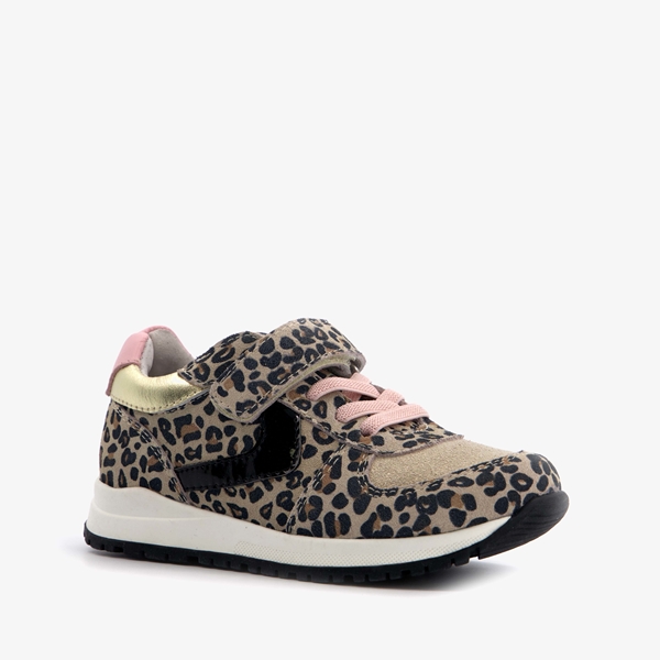 TwoDay leren meisjes sneakers met luipaardprint 1