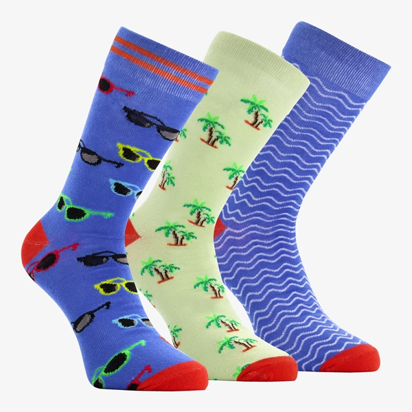 3 paar heren sokken met print 1
