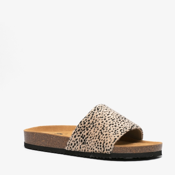 Dames bio slippers met cheetah print 1