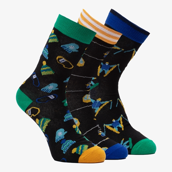 3 paar kinder sokken met print 1