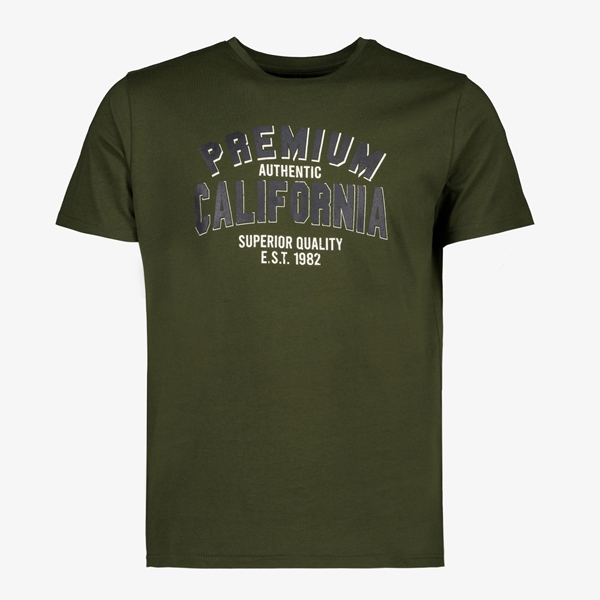 Unsigned heren T-shirt met print groen 1
