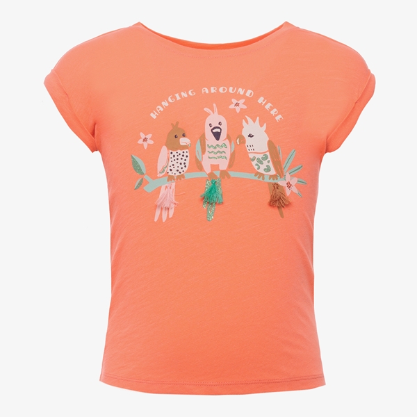 TwoDay meisjes T-shirt roze met vogeltjes 1