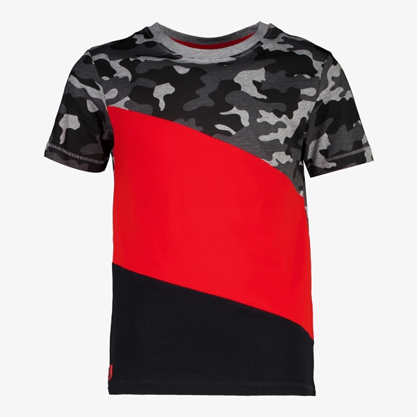 Unsigned jongens T-shirt zwart/rood 1