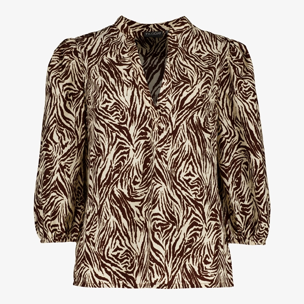 TwoDay dames blouse met dierenprint bruin 1