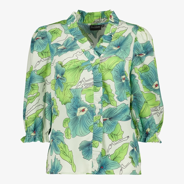 TwoDay dames blouse met bloemenprint groen 1