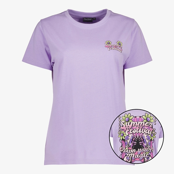 gokken Vrijlating Beide TwoDay dames T-shirt met backprint lila online bestellen | Scapino