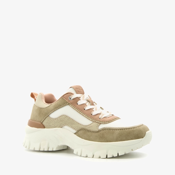 Supercracks dames dad sneakers taupe 1
