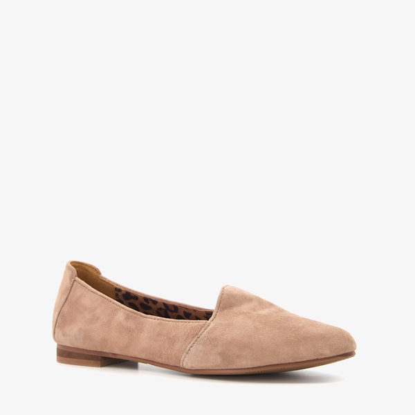 Hush Puppies leren dames instappers taupe 1