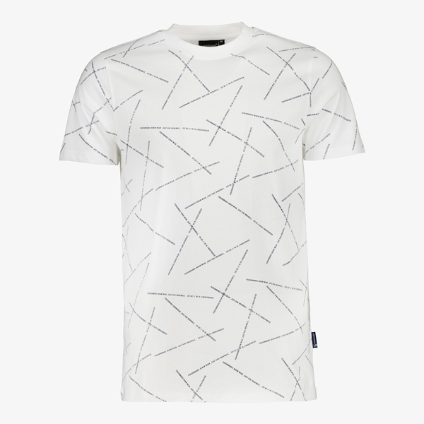 Unsigned heren T-shirt met all over tekstprint 1