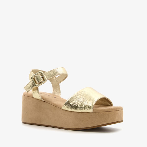 Minimaal Bekritiseren Absoluut Blue Box dames sandalen met sleehak goud online bestellen | Scapino