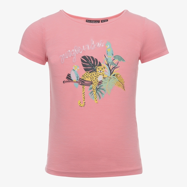 TwoDay meisjes T-shirt roze met jungledieren 1