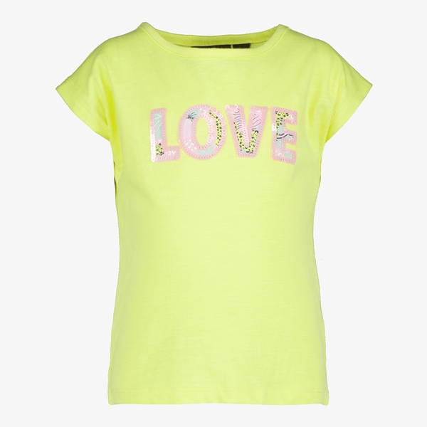 TwoDay meisjes T-shirt geel met tekstopdruk 1