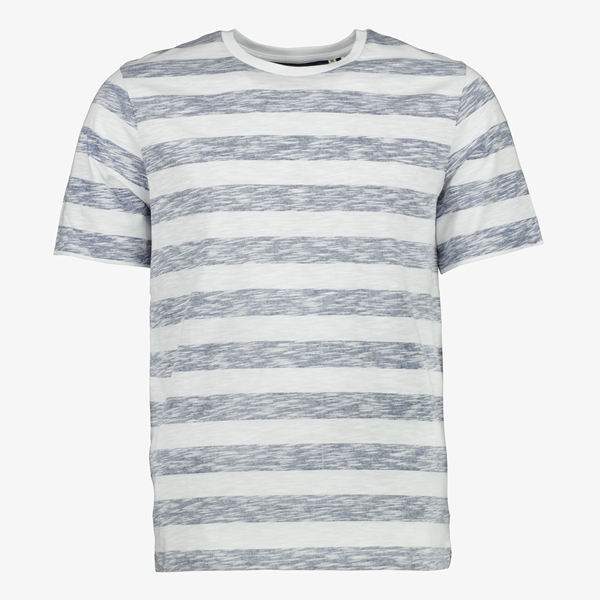 Produkt heren T-shirt wit met blauwe strepen 1