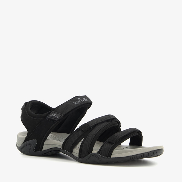 Kjelvik dames sandalen zwart/grijs 1