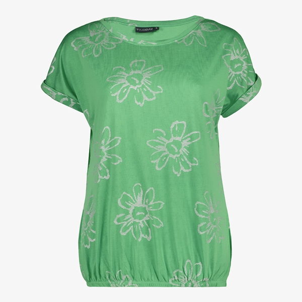 TwoDay dames T-shirt groen met bloemenprint 1