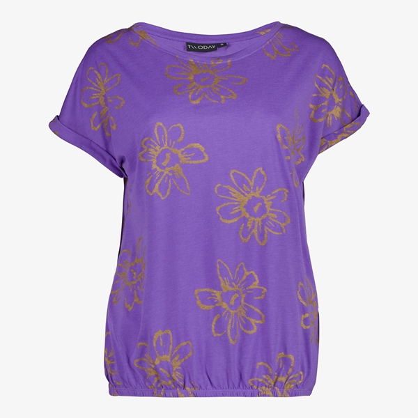TwoDay dames T-shirt paars met bloemenprint 1