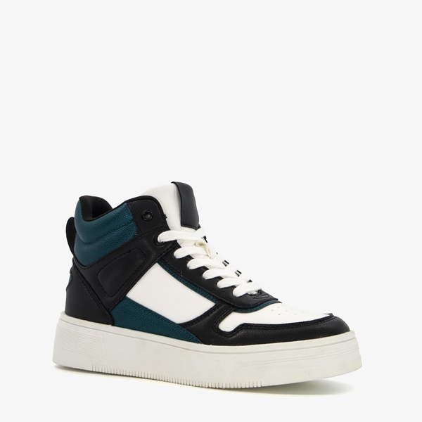 Blue Box hoge dames sneakers zwart/groen 1