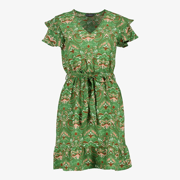 TwoDay dames jurk groen met vlindermouwen 1