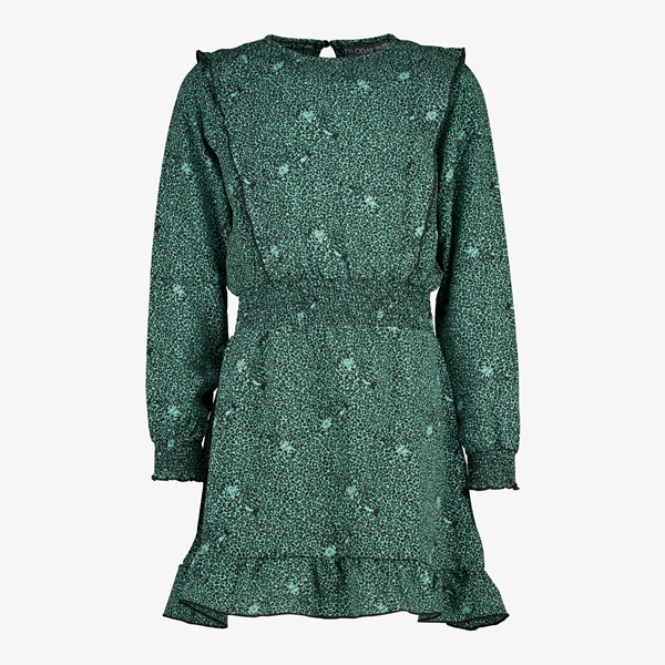 TwoDay meisjes jurk groen met luipaardprint 1