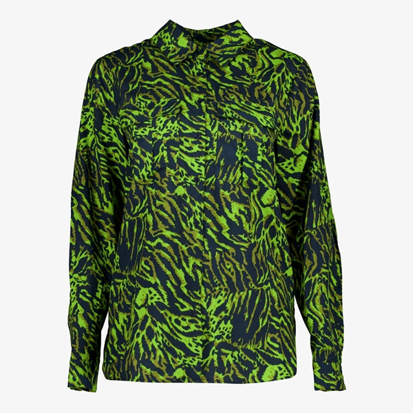 TwoDay dames blouse groen/zwart met print 1