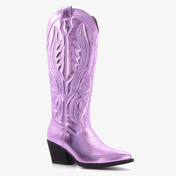 Blue Box dames western boots paars metallic 1