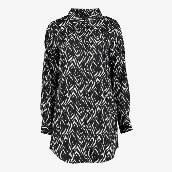 TwoDay lange dames blouse met print zwart wit 1