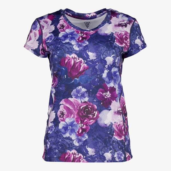 Osaga dames sport T-shirt bloemenprint paars roze 1