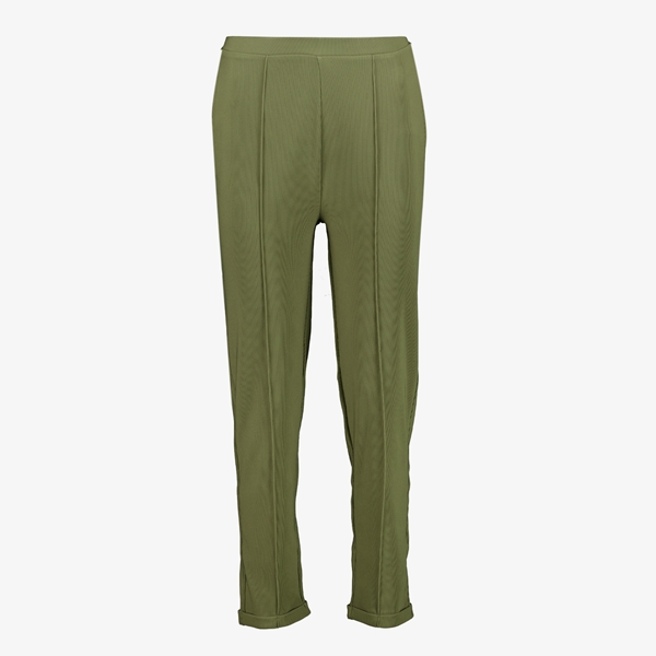 TwoDay geribde dames pantalon groen 1