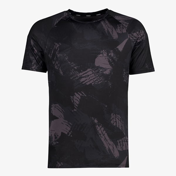 Osaga Dry heren sport T-shirt met print zwart 1