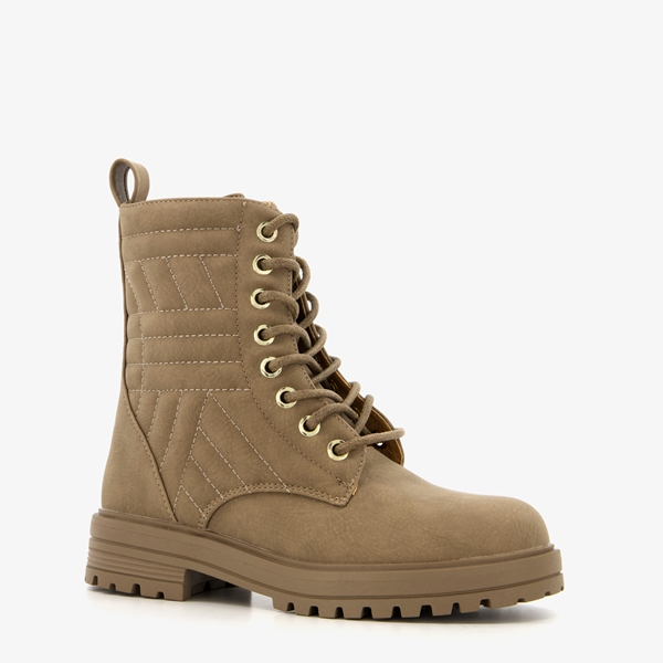 Blue Box meisjes veterboots taupe 1