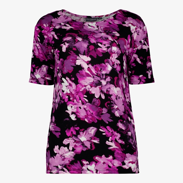 TwoDay dames T-shirt met bloemenprint paars 1