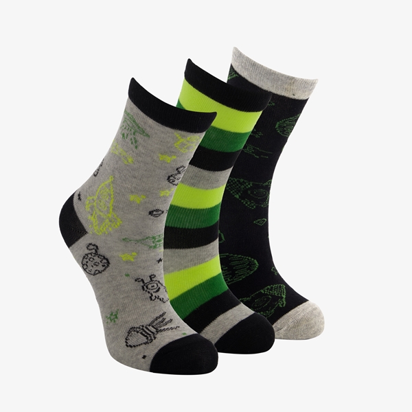 3 paar kinder sokken met print 1