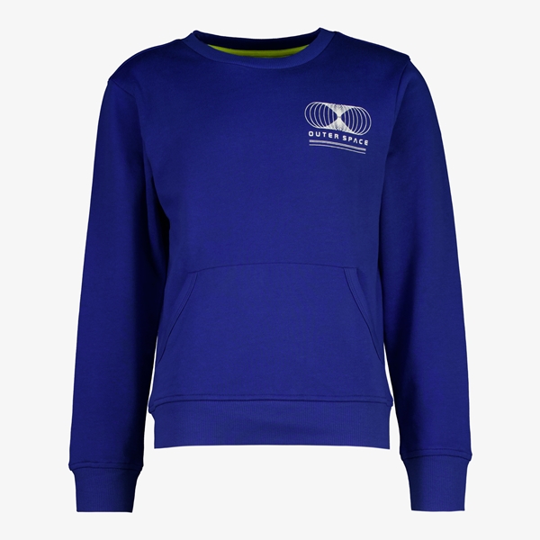 Unisgned jongens sweater met backprint blauw 1