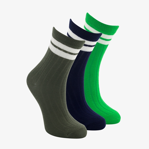 3 paar kinder sokken groen/zwart 1
