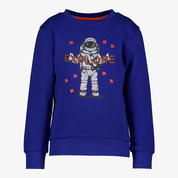 Unsigned jongens sweater met astronaut blauw 1