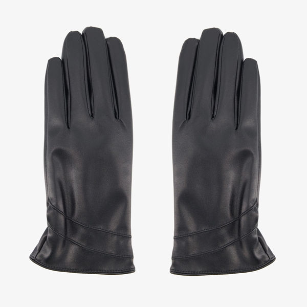 Dames PU handschoenen zwart 1