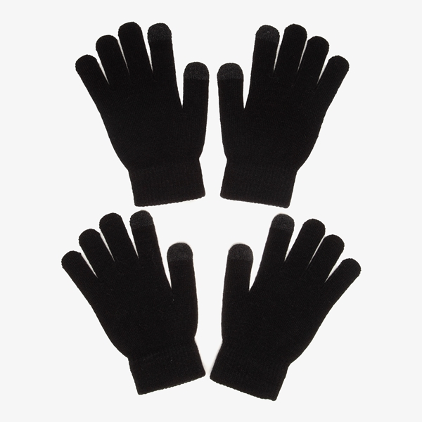 2 paar heren handschoenen zwart 1