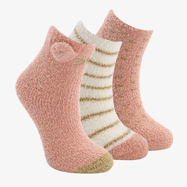 3 paar kinder softy sokken roze 1
