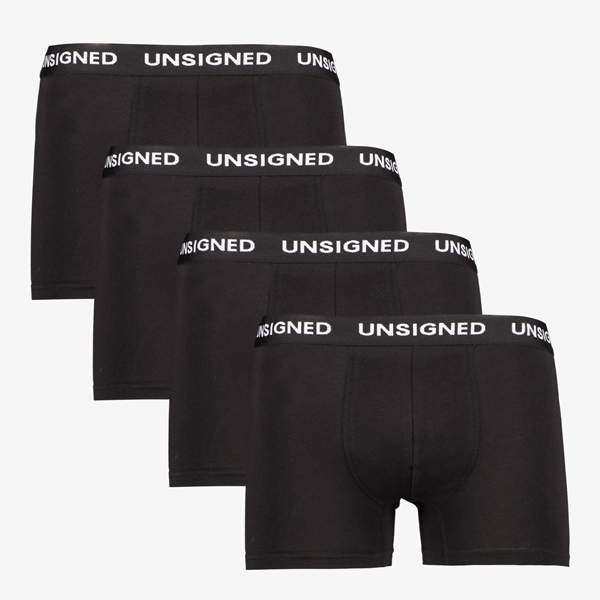 Unsigned heren boxershorts 4-pack zwart 1