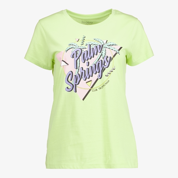 TwoDay dames T-shirt met zomers opdruk groen 1